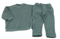 2set - Zelenošedá prošívaná zateplená oversize mikina + kalhoty Next