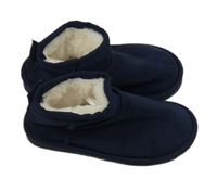 Nové - Tmavomodré semišové zateplené válenky Dunnes vel. 29