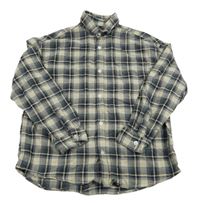 Béžovo-tmavmodro-čierna kockovaná košeľa Next