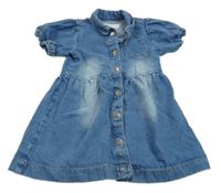 Modré rifľové šisované košeľové šaty Minoti