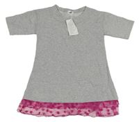 Nové - Šedá tunika s krajkou a nápisem Xela