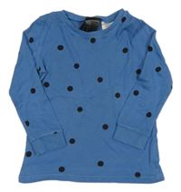 Modré triko s puntíky H&M
