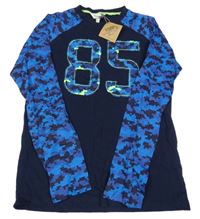 Nové - Tmavomodro-modré tričko s číslom Kangaroo