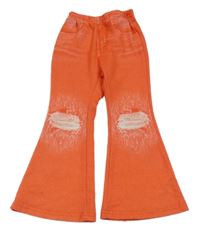 Oranžovo-bílé flare kalhoty Shein