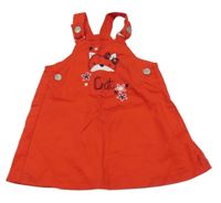 Červené rifľové šaty s mačkou