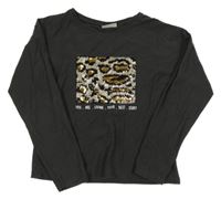 Tmavosivé tričko s flitrami Matalan