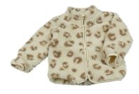 Smetanovo-hnedá vzorovaná huňatá prepínaci podšitá mikina H&M