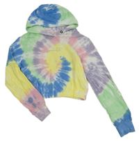 Barevná batikovaná crop mikina s kapucí Sanetta