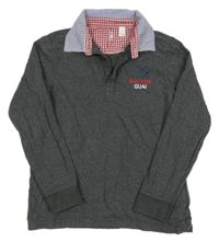 Tmavošedé mikinotriko s nápisem a límečkem Okaidi 