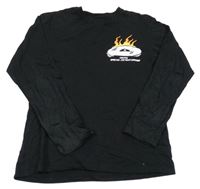 Čierne tričko s potlačou Zara