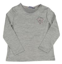 Sivé melírované športové tričko s mráčikom Lupilu