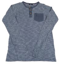 Tmavomodro-biele pruhované tričko George