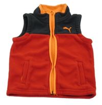 Červeno-tmavošedá fleecová vesta s logem Puma