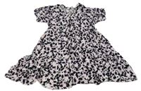 Bielo-fialovo-čierne vzorované ľahké šaty Y.F.K.