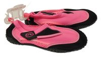 Nové - Neonově růžovo-černé neoprenové boty do vody Nalu vel. 32
