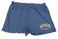 Modré bavlnené kraťasy s nápisom F&F