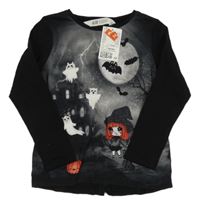 Nové - Černé triko s netopýry H&M