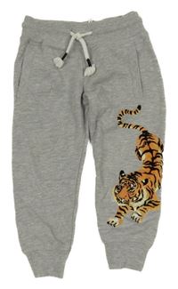 Šedé tepláky s tygrem H&M