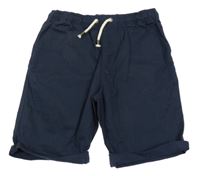 Nové - Tmavomodré plátěné kraťasy Next