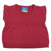 Malinová svetrová vesta s volánikmi Topolino