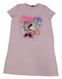 Svetloružová nočná košeľa s Minnií Disney