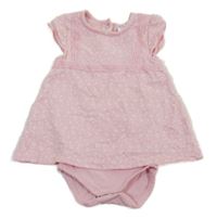 Svetloružové kvietkovane bavlnené šaty so všitým body Topomini