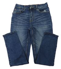 Tmavomodré slim fit rifle H&M
