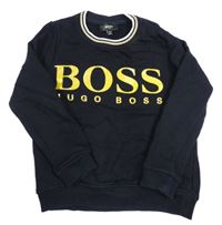 Tmavomodrá mikina s logom HUGO BOSS