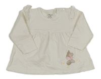 Smotanová tunika s jednorožcom a volánikmi