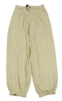 Smetanové cuff plátěné kalhoty M&Co