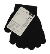 Nové - černé prstové rukavice 