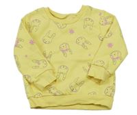 Žlutá mikina se zajíčky a květy St. Bernard