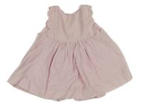 Svetloružové menšestrové šaty s volánikmi jacadi