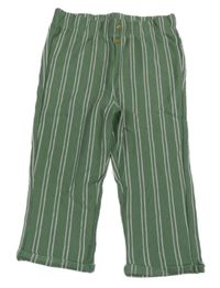 Olivovo-bílé pruhované kalhoty C&A