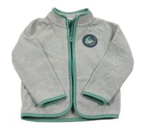 Šedá melírovaná fleecová propínací mikina s nášivkou Lily & Dan