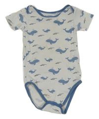 Bielo-modré body s velrybami Tchibo