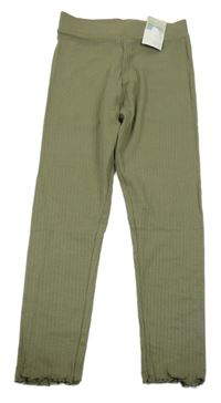 Nové - khaki rebrované legíny PRIMARK