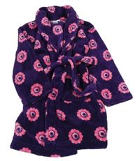 Purpurový květovaný plyšový župan Star Kids