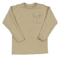 Béžové žebrované mikinotriko s vreckom George