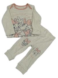 Nové - světlešedo-starorůžové melírované pyžamo s Minnie a Daisy George