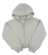 Sivá melírovaná prepínaci oversize crop mikina s kapucňou Matalan