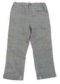 Černo-bílo-modré kostkované chino kalhoty Primark