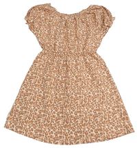 Béžovo-starorůžovo-hnědé bavlněné šaty s leopardím vzorem George