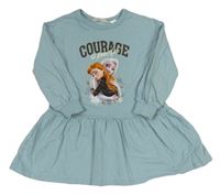 Svetlomodré teplákové šaty s Frozen H&M