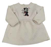 Biele prešívané teplákové šaty s Minnie s flitrami Primark