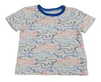 Biele tričko so žralokmi Mothercare