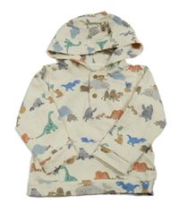 Krémová mikina s dinosaurami so zvířaty a kapucňou M&S