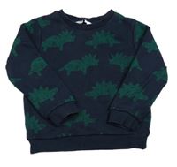 Tmavomodrá mikina s dinosaurami zn. M&S