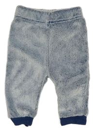 Bielo-tmavomodré chlpaté tepláky Ergee