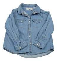 Modrá halenka riflového vzhledu Zara